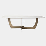Cartão Brushed Gunmetal Dining Table with White Marble