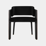Chapman Walnut, Velvet & Leather Upholstered Dining Chair