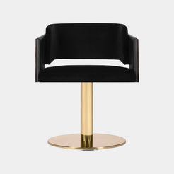 Chapman Walnut, Velvet & Leather Upholstered Dining Chair