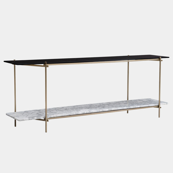 Coradia Glass, Marble & Bronze Console Table