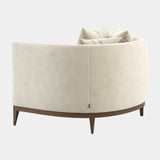 Curved Luxury Armchair with Walnut Legs