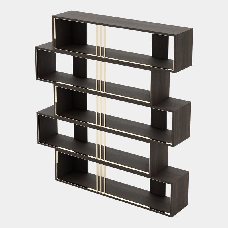 Da Rocha Matte Smoked Oak Luxury Bookshelf