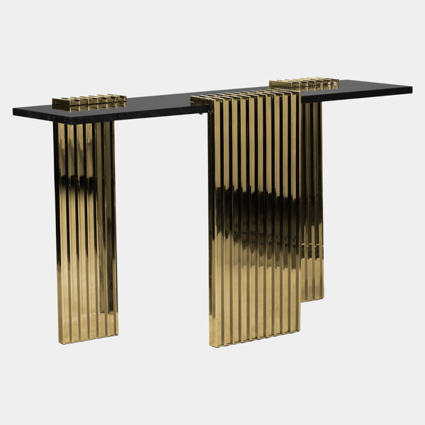 Del Mar Nero Marquina Marble Console Table