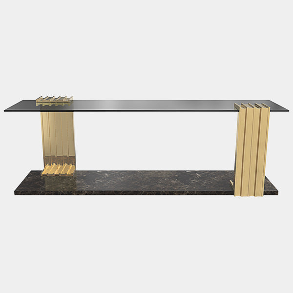 Del Mar Nero Marquina Marble Side Table