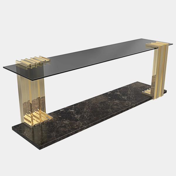 Del Mar Nero Marquina Marble Side Table