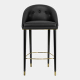 Designer Upholstered Lacquered Matte Brass Bar Chair