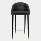 Designer Upholstered Lacquered Matte Brass Bar Chair