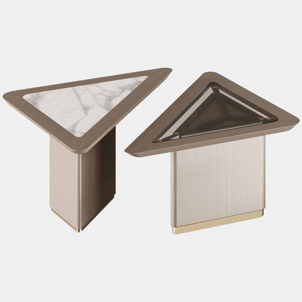 The Private Label Stern Centre Table with Carrara Mable & Smoked Glass Top