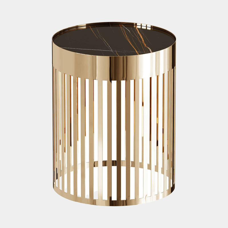 The Private Label Stark Side Table with Sahara Noir Marble
