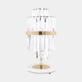Luxxu Liberty Table Lamp in gold plated brass, clear crystal glass and Carrara marble