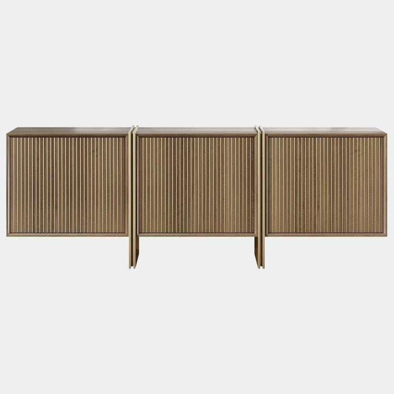 The Private Label Ripas Sideboard in Eucalyptus Veneer & Brushed Brass Sideboard