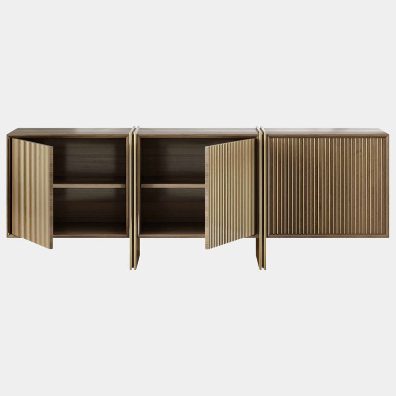 The Private Label Ripas Sideboard in Eucalyptus Veneer & Brushed Brass Sideboard