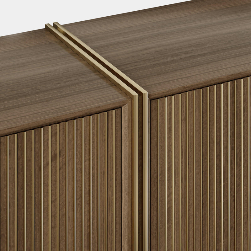 The Private Label Ripas Sideboard in Eucalyptus Veneer & Brushed Brass Sideboard