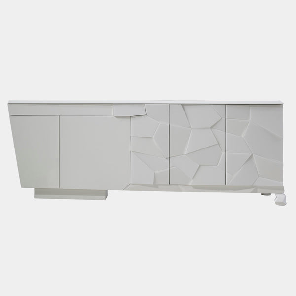 OurSense White High Gloss Tortoise Sideboard
