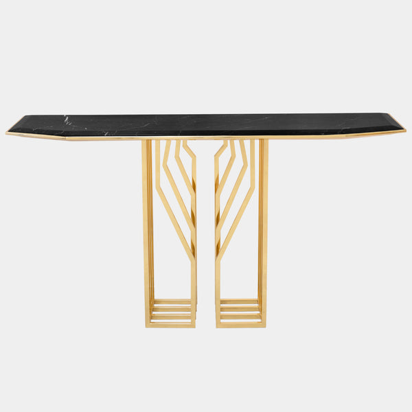 Fararo Luxury Console Table with Nero Marquina Marble