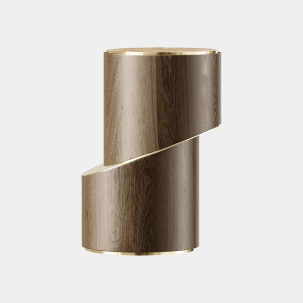The Private Label Absolute Side Table: Light Emperador Marble and Aged Brass