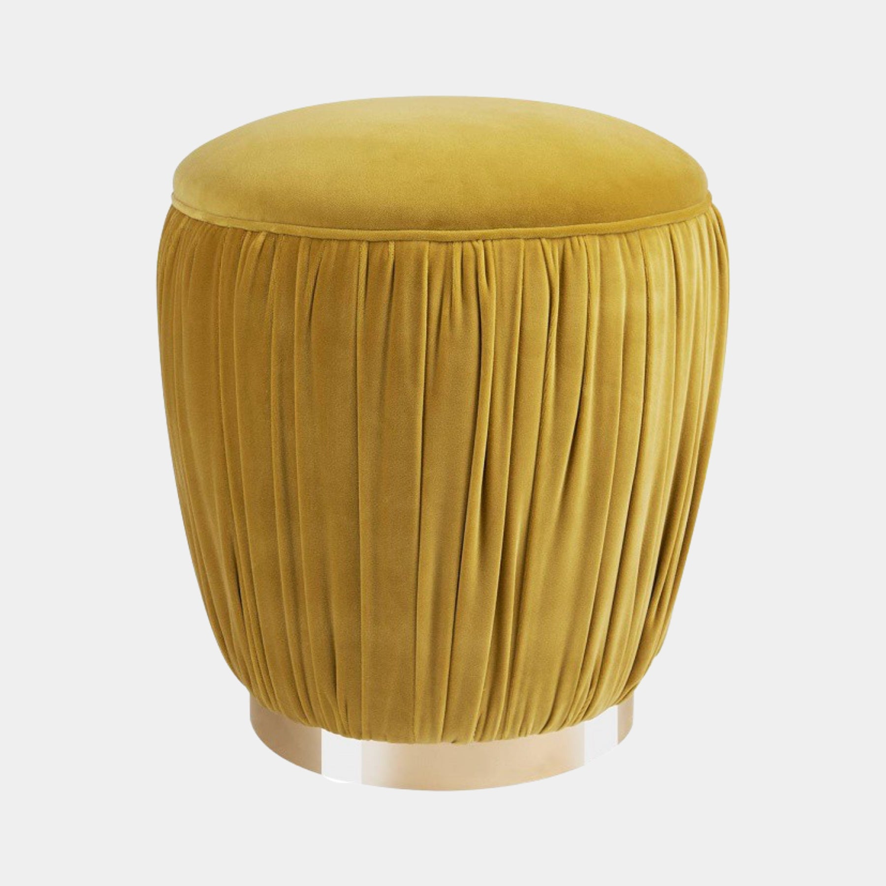 Flor Luxury Stool with Golden Base Touched Interiors