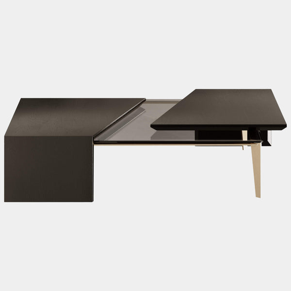 The Private Label Pawson Centre Table: Smoked Glass & Brass 