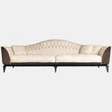 Visionnaire's Freyr Sofa: The epitome of modern luxury. This Italian-designed sofa features a seamless shell design, two-tone leather upholstery with contrasting stitching, and plush Memory Foam® seating for unparalleled comfort.