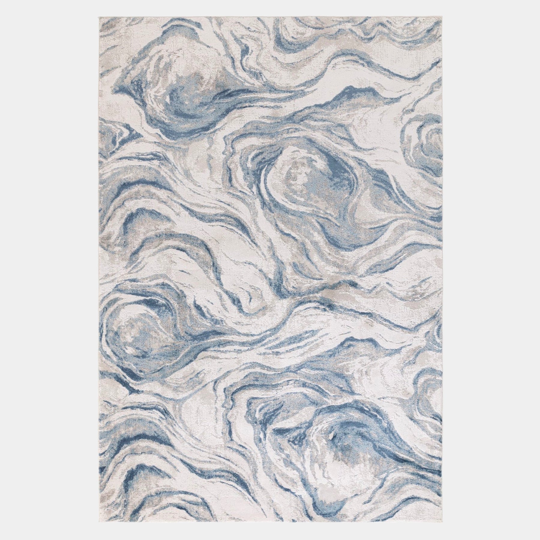 Garcia Rippled Mineral Blue Rug | Touched Interiors