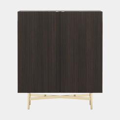 Giorgio Cabinet with Nero Marquina Marble & Crossbar Legs