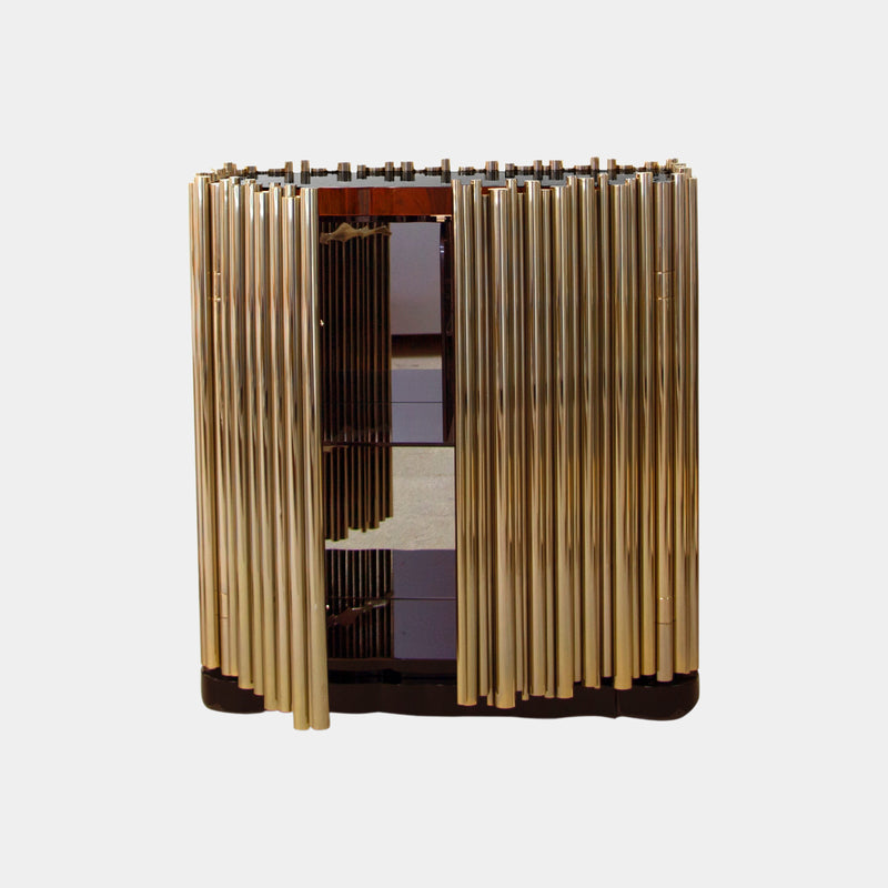 Gold Plated Brass Bedside Table