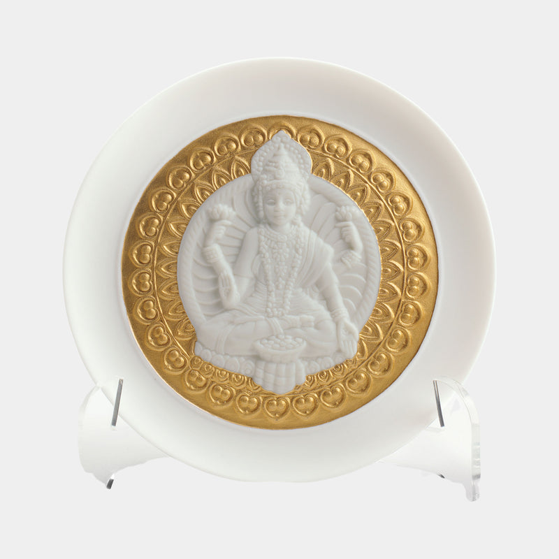 Golden Lustre Goddess Lakshmi Decorative Plate