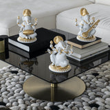 Golden Lustre Mridangam Ganesha Figurine