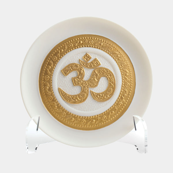 Golden Lustre Om Decorative Plate