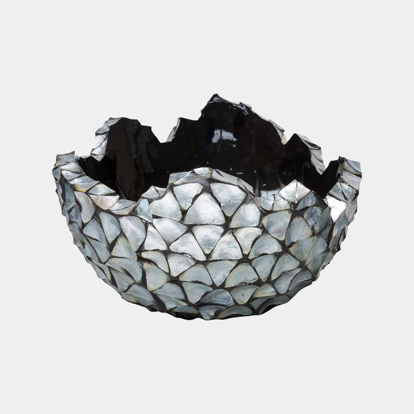Gosrottie Silver Mother of Pearl Round Seashell Bowl