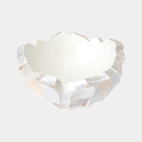 Gosrottie White Mother of Pearl Round Seashell Bowl