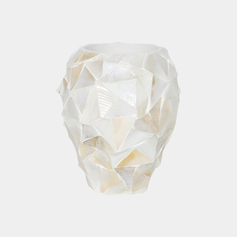 Gosrottie White Mother of Pearl Seashell Orchid Planter