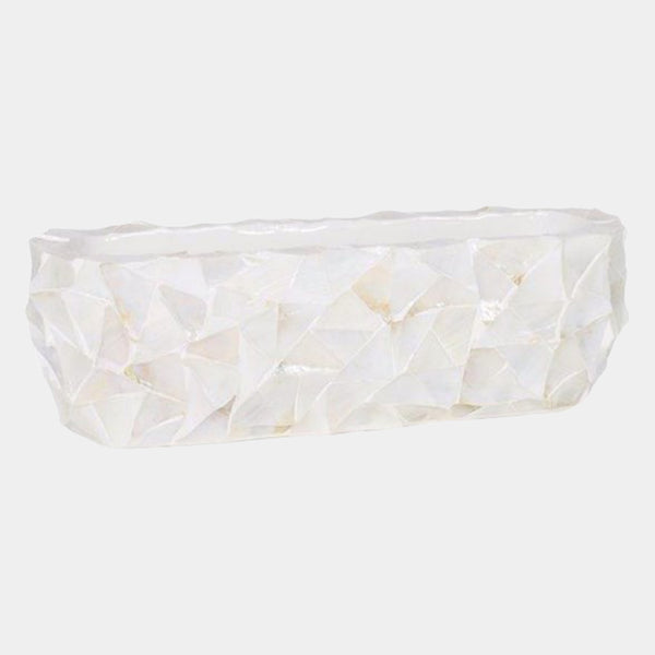 Gosrottie White Mother of Pearl Seashell Planter