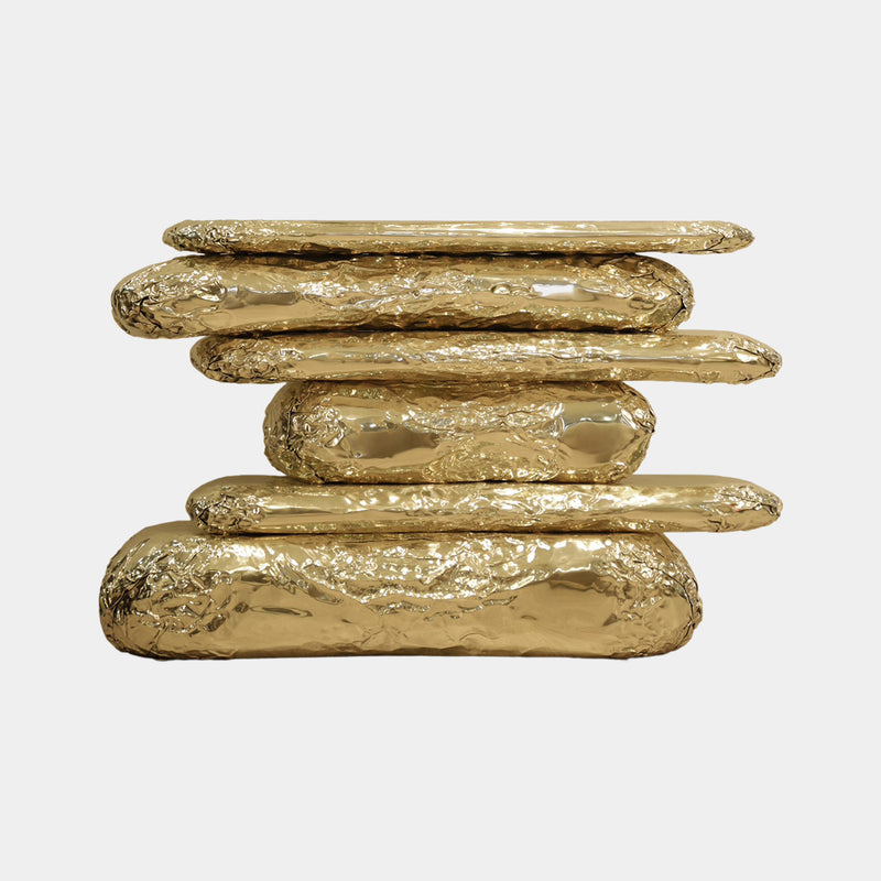 Hammered Crushed Brass Luxury Console