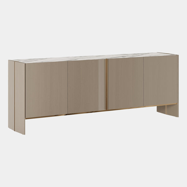 Harpa Modern Sideboard With Oak Veneer & Brass Details