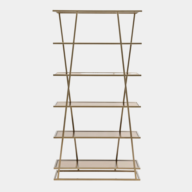 Harper Brown Tinted Glass Shelving Unit