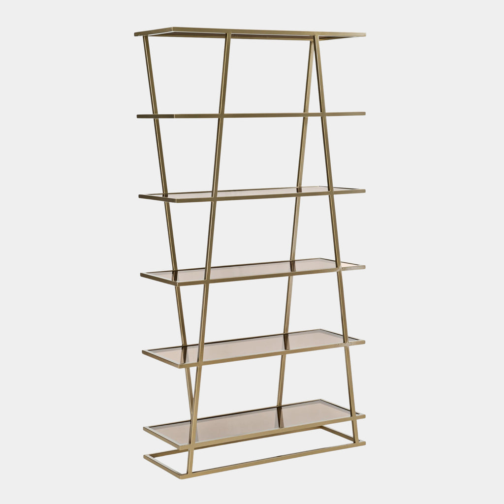 Harper Brown Tinted Glass Shelving Unit Touched Interiors