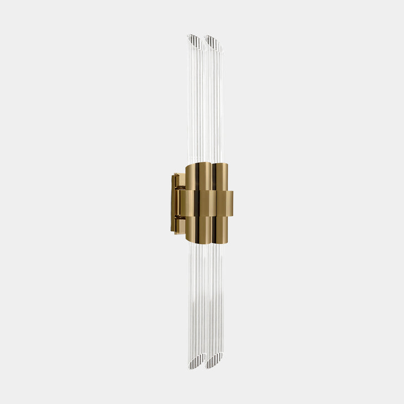 Luxury Gold & Crystal Wall Sconce - Celeste with Ribbed Design