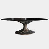 Impress Capture Outdoor Glass & Bronze Fibreglass Oval Dining Table