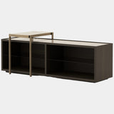 Kensington Low Console Table with Bronze Glass Top