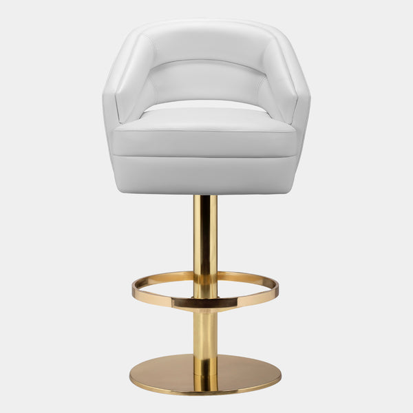Laurent Luxury Bar Stool with Polished Brass Structure