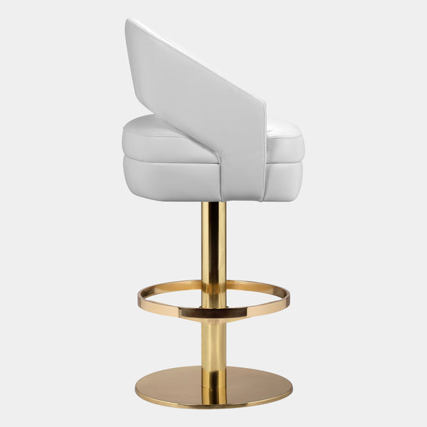 Laurent Luxury Bar Stool with Polished Brass Structure