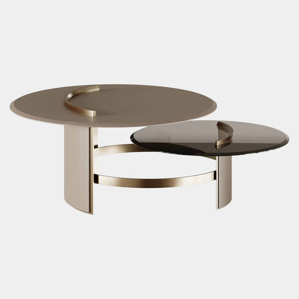 The Private Label Norman Centre Table with Aged Smoked Glass Top