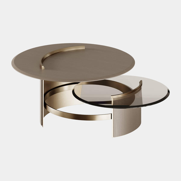 The Private Label Norman Centre Table with Aged Smoked Glass Top