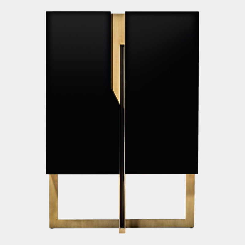 Valentina Lacquered Cabinet with Golden Detailing