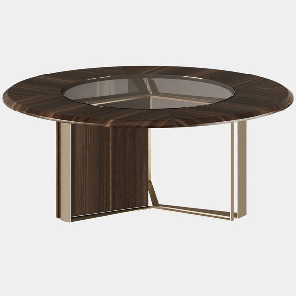 Luxe Wood & Aged Brass Coffee Table