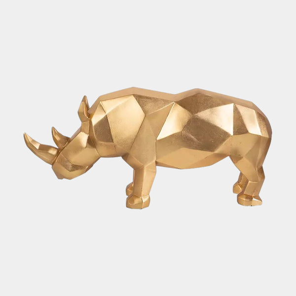 Luxury Gold Leaf Rhinoceros Statue