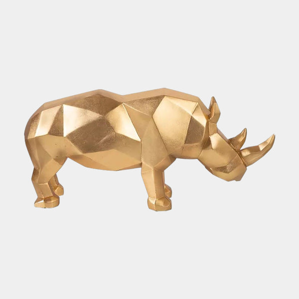 Luxury Gold Leaf Rhinoceros Statue
