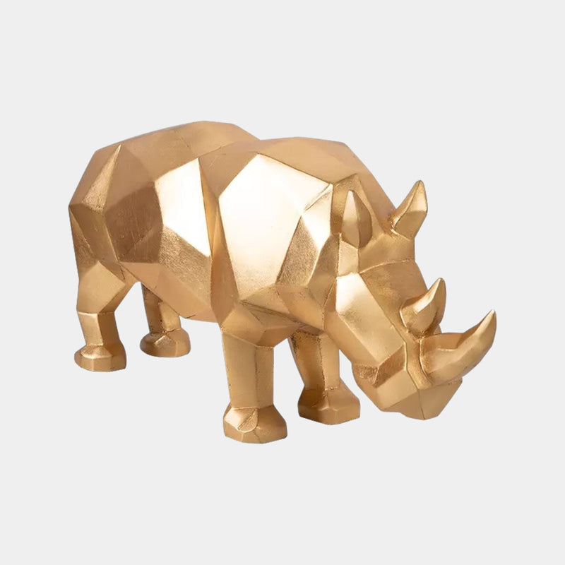Luxury Gold Leaf Rhinoceros Statue
