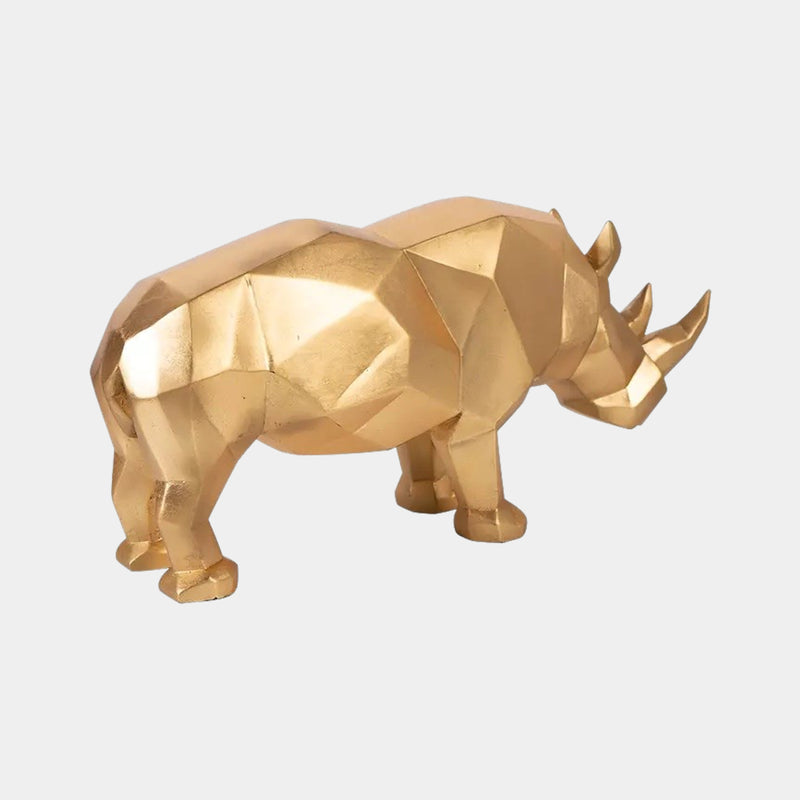 Luxury Gold Leaf Rhinoceros Statue